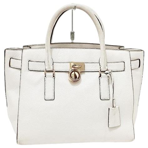 michael kors hamilton handtasche weiss|michael kors hamilton leather.